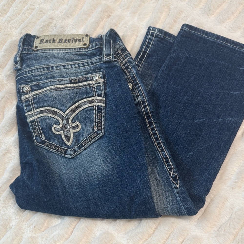 Rock Revival Women's Dark Blue Crop Jeans